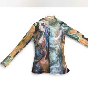 Gilded Intent Multicolor Swirl Blouse